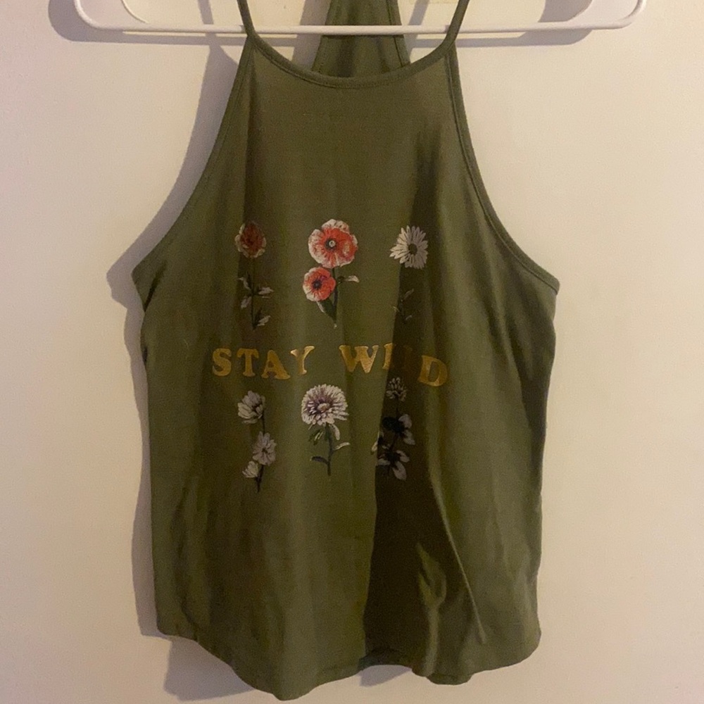 “Stay wild” tank top. Open back.